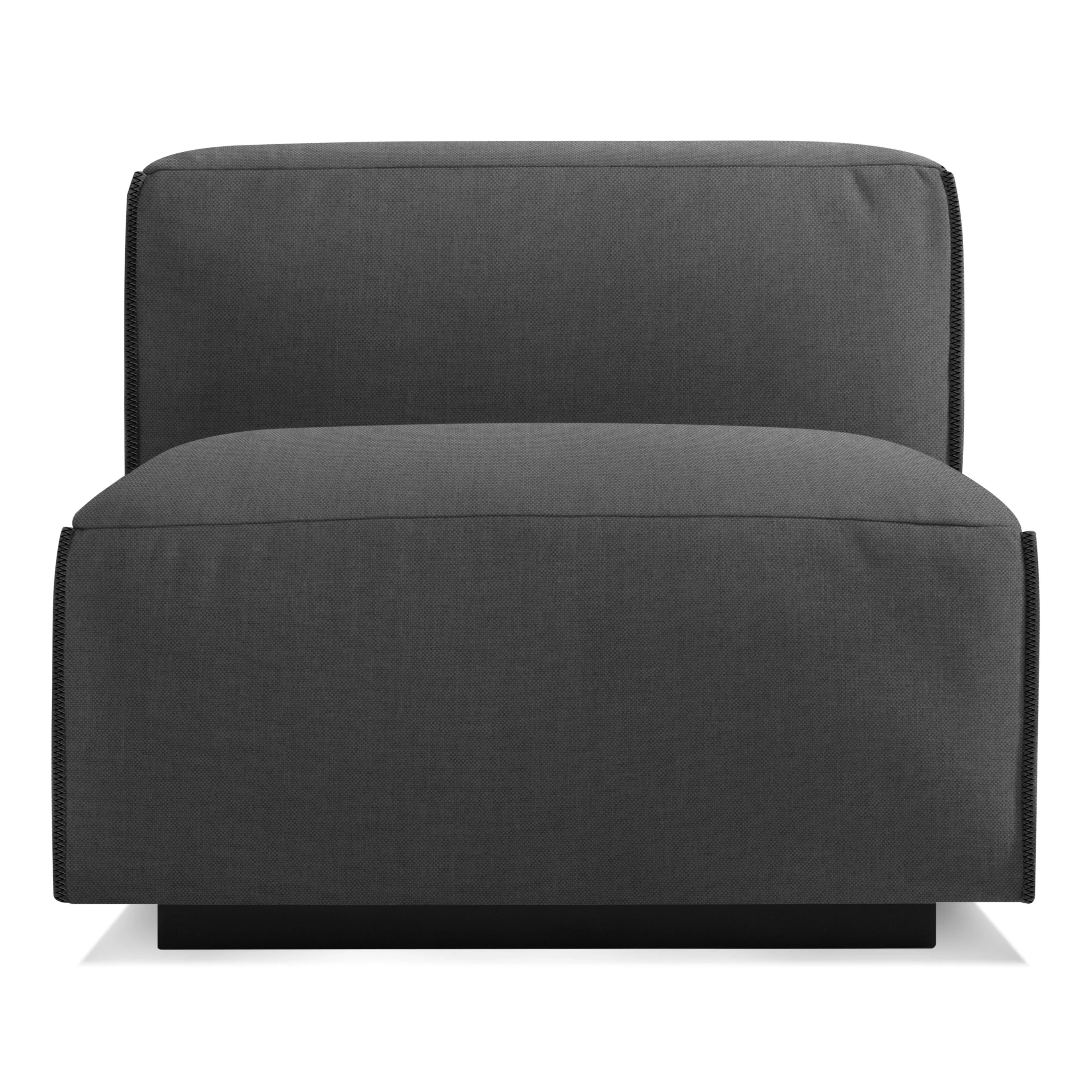 Modern Ivory Fabric Lounge Chair with Flange Seams for Living Room