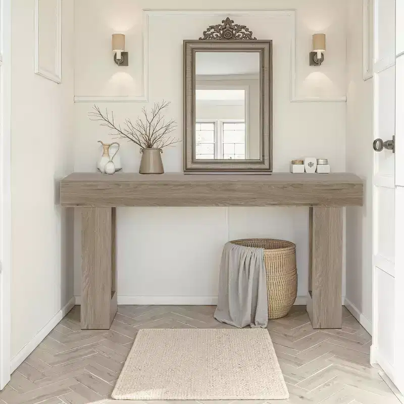 MAYEERTY 63 Inch Rustic Country Style Wooden Sofa Table Entryway Accent Table