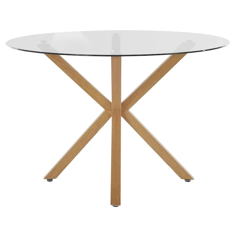 Glass Dining Table - Oak