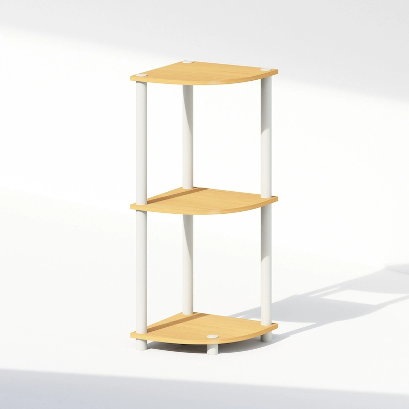 Furinno Turn-N-Tube 3-Tier Multipurpose Corner Shelf, Display Shelf