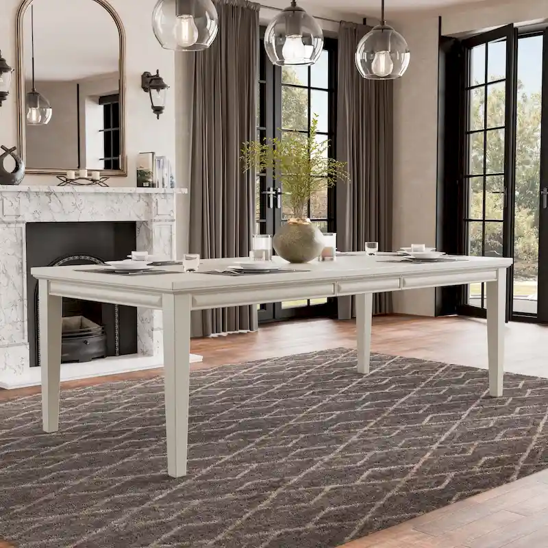 Espresso / White Oak Wood Extendable Dining Table — 6-8 People