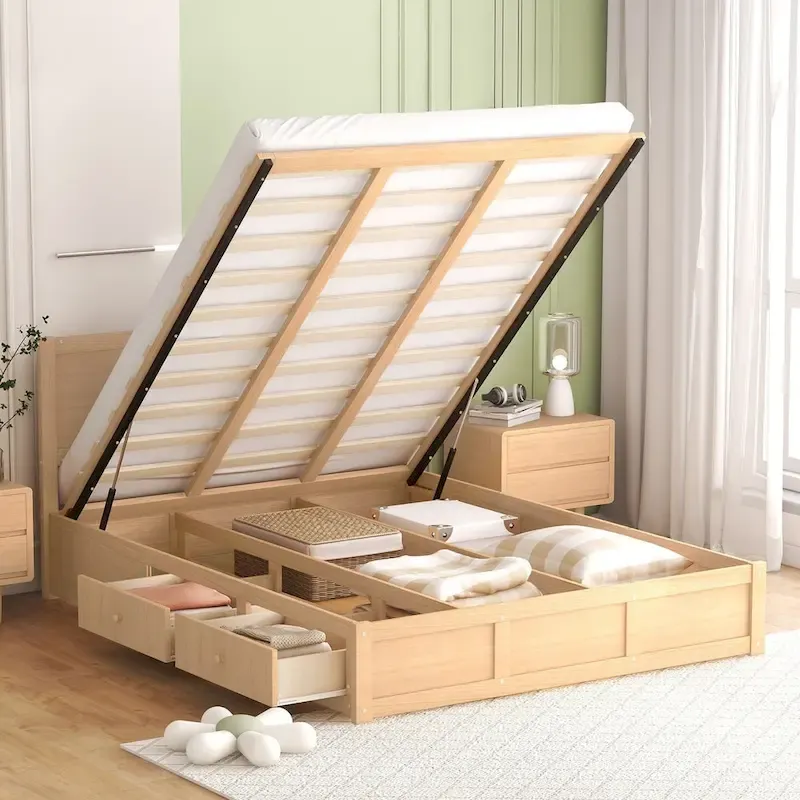 Queen Size Platform Bed with Storage Drawers