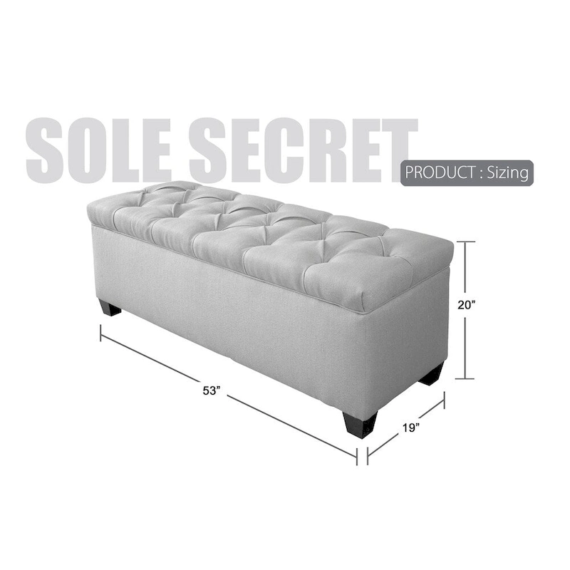 Sole Secret Diamond Tufted CAN PUMPKIN Linen Storage Bench