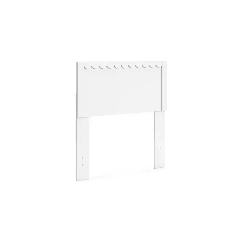 Scalloped Panel Headboard in Matte White Finish